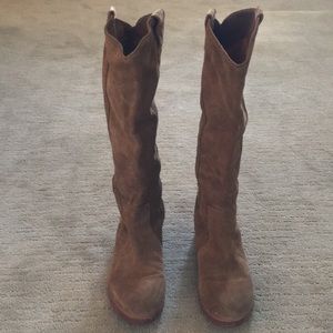 Via Spiga Gillian Suede Tall Tan Riding Boots 7